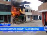 Trujillo: Incendio destruye bodega y taller mecánico