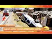 Huamachuco: Camioneta destruye vivienda tras despistarse de carretera