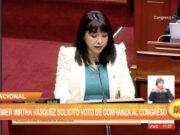 Premier Mirtha Vásquez solicitó voto de confianza al Congreso