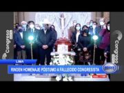 Lima: Rinden homenaje póstumo a fallecido congresista