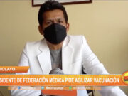 Chiclayo: Presidente de Federación Médica pide agilizar vacunación contra la covid-19