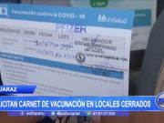 Huaraz: Solicitan carnet de vacunación contra la covid-19 en locales cerrados