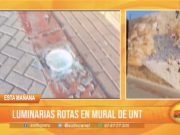 Trujillo: Luminarias rotas en mural en la UNT