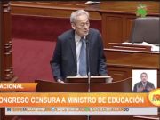 Congreso censura a ministro de Educación