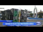 Trujillo: Microbús se voltea y deja tres heridos