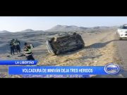 La Libertad: Volcadura de miniván deja tres heridos