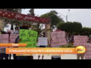 Piura: Extrabajadores protestan frente a municipalidad de Castilla