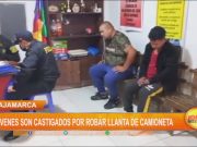 Cajamarca: Ronderos castigan a jóvenes por robar llanta de camioneta