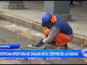 Huaraz: Justifican apertura de zanjas en el centro de la ciudad