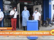 Ascope: Donan alcohol ante aumento de contagios de personal médico