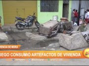 Florencia de Mora: Fuego consumió artefactos de vivienda
