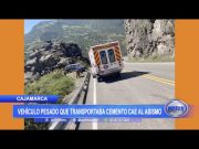 Cajamarca: Vehículo pesado que transportaba cemento cae al abismo