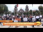 Huaraz: Obreros protestan por paralización de obras en universidad