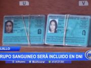 Grupo sanguíneo será incluido en DNI