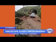 Cajamarca: Consejero sufre accidente en carretera abandonada