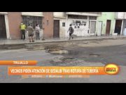 Trujillo: Vecinos piden atención de Sedalib tras rotura de tubería