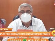 Lambayeque: El 36% de colegios habilitados para reinicio de clases