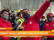 Presidente Pedro Castillo supervisa trabajos de rescate en Retamas tras el derrumbe