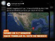 Sismo de 5.7 grados hace temblar el este de Mexico