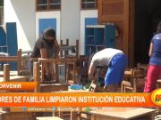 Padres de familia limpiaron institución educativa