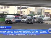 Trujillo: Confirman paro de transportistas para este 4 y 5 de abril