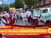 Cajamarca: Internos de obstetricia y enfermería acatan movilización