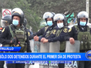 Solo dos detenidos durante el primer día de protesta en Trujillo