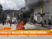 Huaraz: Pobladores expresan su malestar por crisis peruana