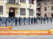 Cajamarca: Protestas no tuvieron enfrentamientos con Policía Nacional