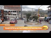 Huaraz: Transportistas no participaron de paro nacional