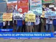 Trujillo: Militantes de Alianza Para el Progreso protestan frente a ONPE