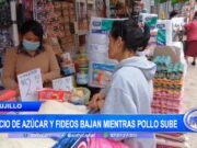 Precio de azúcar y fideos bajan mientras pollo sube