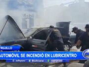 Trujillo: Automóvil se incendió en lubricentro