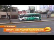 Trujillo: Empiezan a subir los precios de los pasajes urbanos