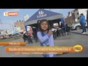 Trujillo: pequeña que estudiaba bajo cartones se vacuna contra la covid-19