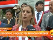 Presidenta del Congreso, María del Carmen Alva pide renuncia de premier Aníbal Torres