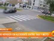 Trujillo: dos heridos en accidente entre taxi y moto