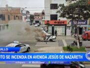 Trujillo: auto se incendia en avenida Jesús de Nazareth