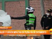 Trujillo: Tráiler y eurgón impactan en plena Vía de Evitámiento