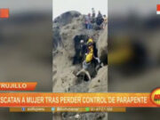 Trujillo: rescatan a mujer tras perder control de parapente
