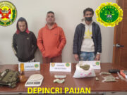 PNP informa detención de tres sujetos por tenencia de droga en Paiján