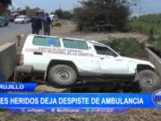Trujillo: tres heridos deja despiste de ambulancia
