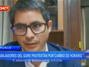 Trujillo: trabajadores del GORE protestan por cambio de horario