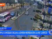 Trujillo: triple choque deja a joven herida en la Av. Larco