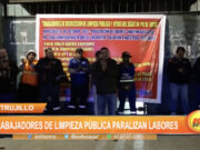 Trabajadores de limpieza pública paralizan labores