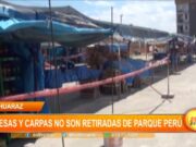 Huaraz: Mesas y carpas no son retiradas de parque Perú