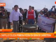 La Libertad: Pdte. Castillo coloca primera piedra en obra de carretera
