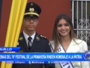 Trujillo: reinas del 70° Festival de la primavera rinden homenaje a la patria