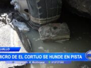 Trujillo: micro de El Cortijo se hunde en pista