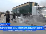 Trujillo: transportistas de carga pesada paralizarán este martes